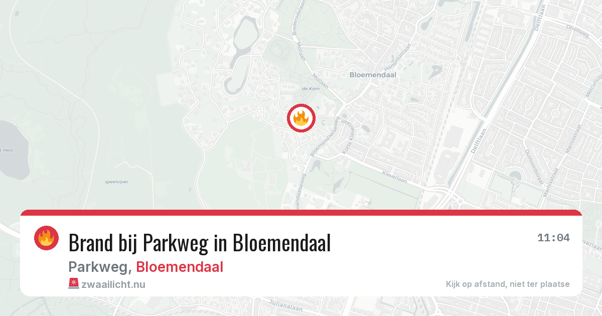 Brand bij Parkweg in Bloemendaal — 20 mei 2026