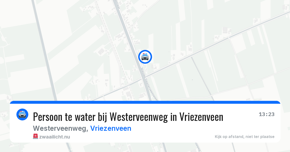 Persoon te water bij Westerveenweg in Vriezenveen — 19 feb 2026