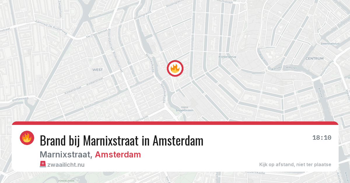 Brand bij Marnixstraat in Amsterdam — 30 mei 2026