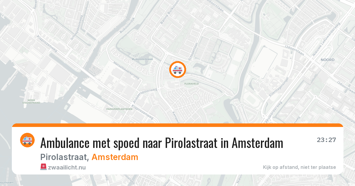 Ambulance met spoed naar Pirolastraat in Amsterdam — 7 mrt 2026