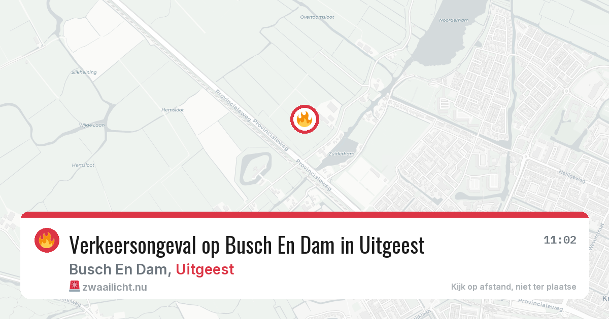 Verkeersongeval op Busch En Dam in Uitgeest — 16 jul 2026