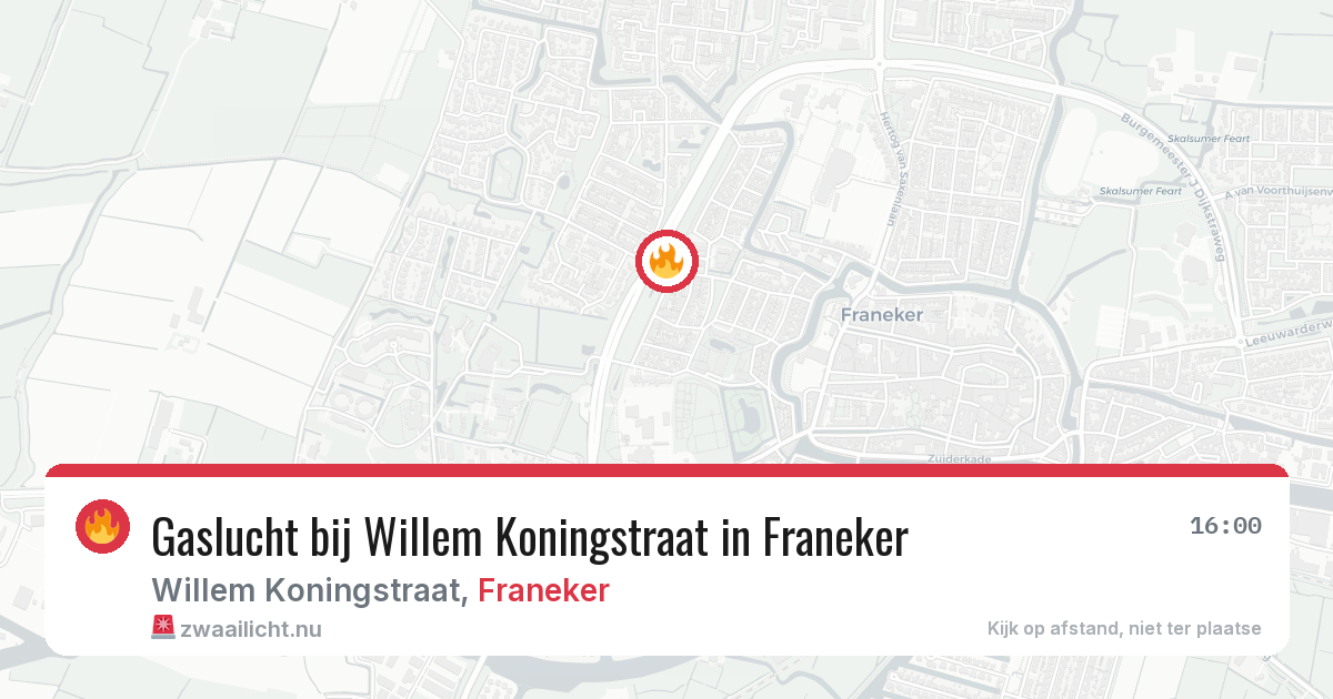Gaslucht bij Willem Koningstraat in Franeker — 7 jun 2026