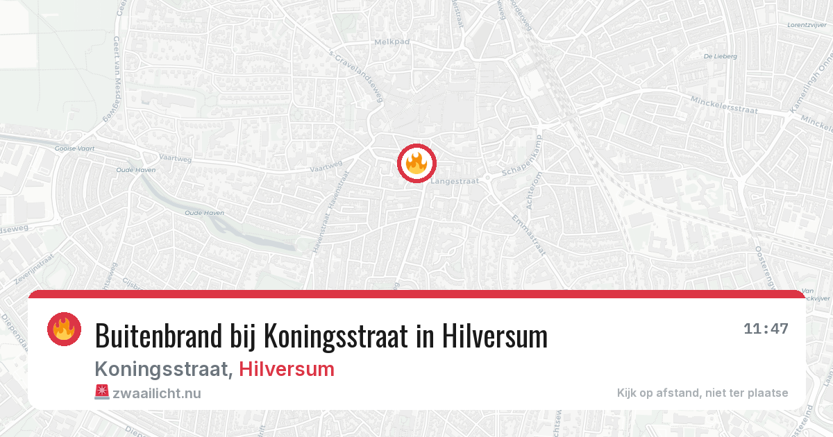 Buitenbrand bij Koningsstraat in Hilversum — 8 apr 2026
