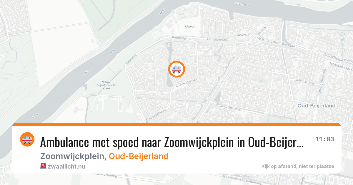 Ambulance met spoed naar Zoomwijckplein in Oud-Beijerland — 20 mei 2026