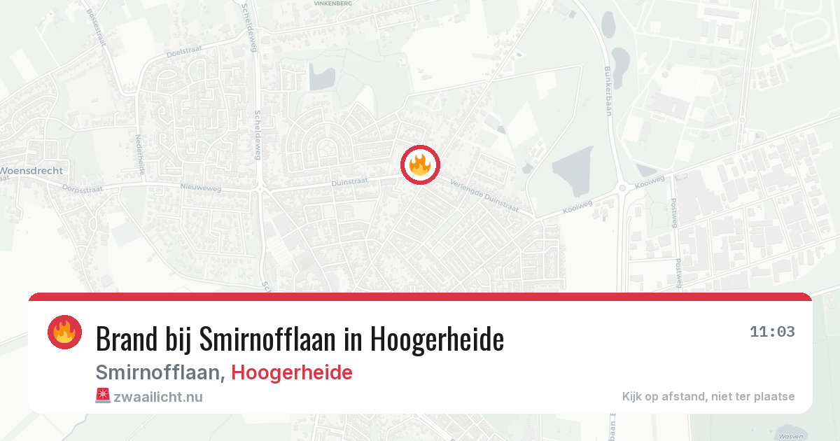 Brand bij Smirnofflaan in Hoogerheide — 6 mei 2026