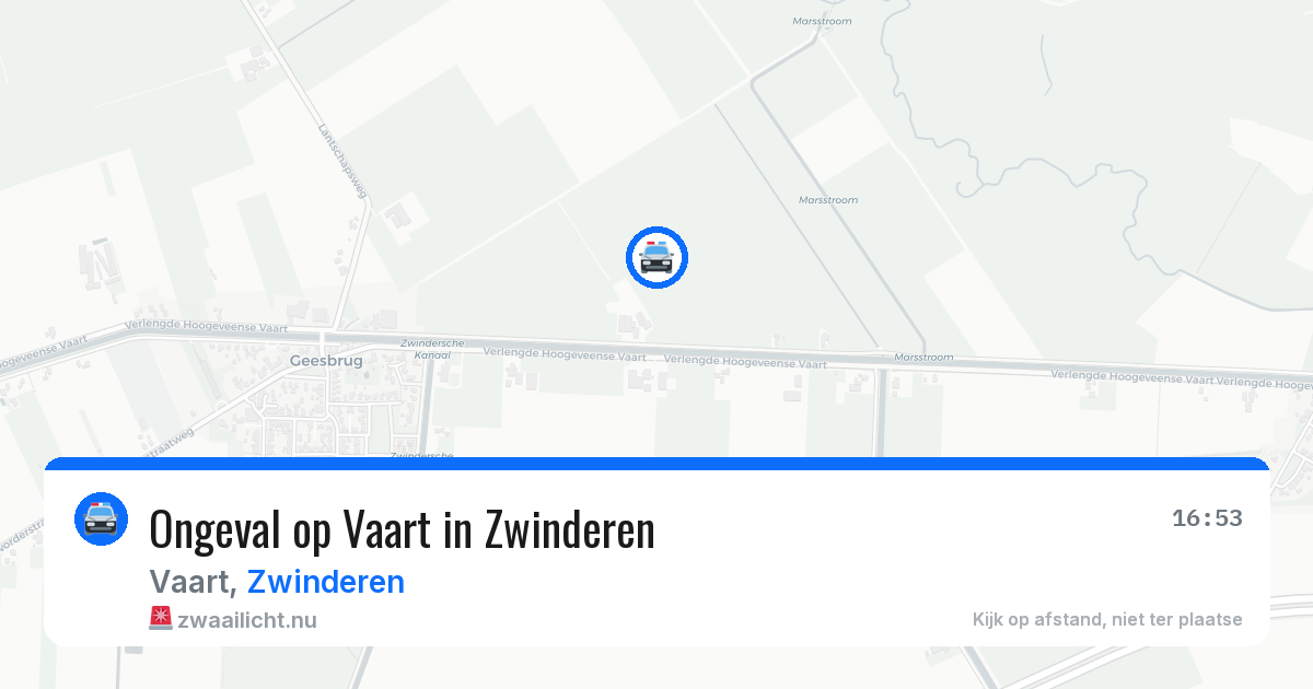 Ongeval op Vaart in Zwinderen — 22 mei 2026