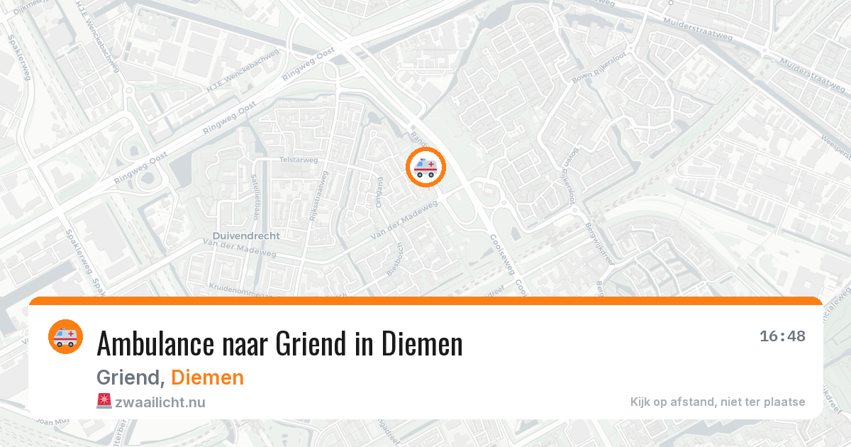 Ambulance naar Griend in Diemen — 17 mei 2026