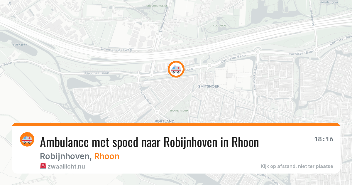 Ambulance met spoed naar Robijnhoven in Rhoon — 23 jul 2026