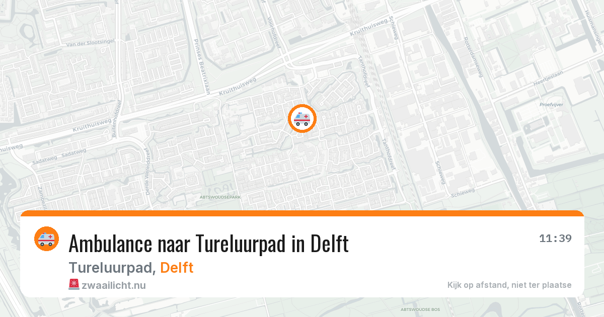 Ambulance naar Tureluurpad in Delft — 26 jul 2026