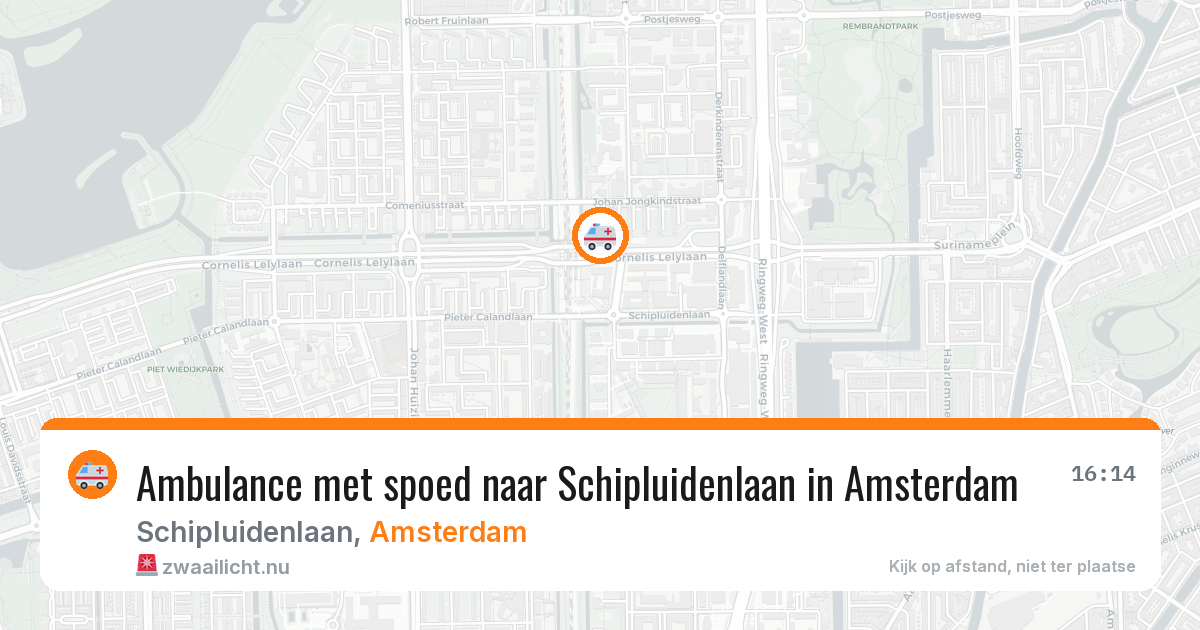 Ambulance met spoed naar Schipluidenlaan in Amsterdam — 20 mei 2026