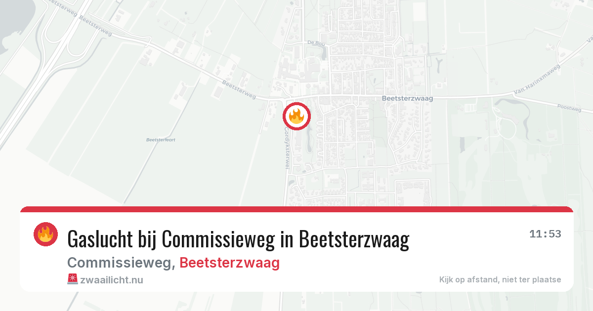 Gaslucht bij Commissieweg in Beetsterzwaag — 19 mei 2026