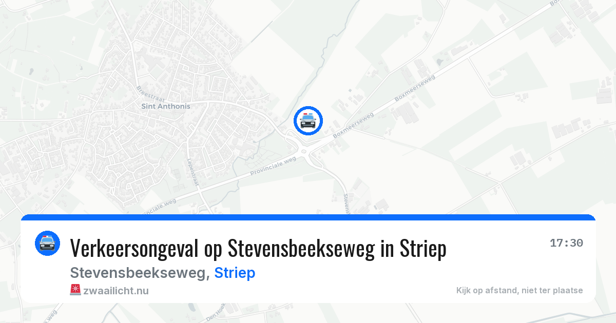 Verkeersongeval op Stevensbeekseweg in Striep — 18 jun 2026