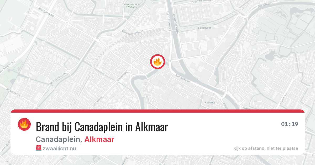 Brand bij Canadaplein in Alkmaar — 13 mei 2026