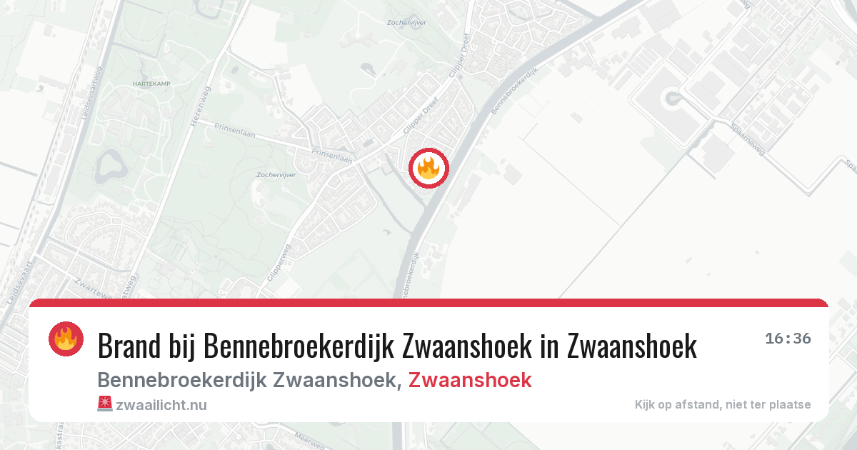 Brand bij Bennebroekerdijk Zwaanshoek in Zwaanshoek — 7 jun 2026