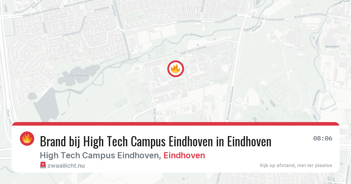 Brand bij High Tech Campus Eindhoven in Eindhoven — 9 jul 2026