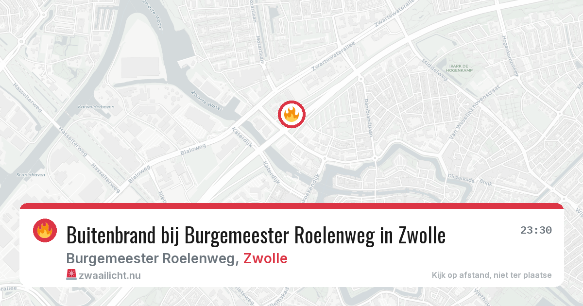 Buitenbrand bij Burgemeester Roelenweg in Zwolle — 8 jul 2026