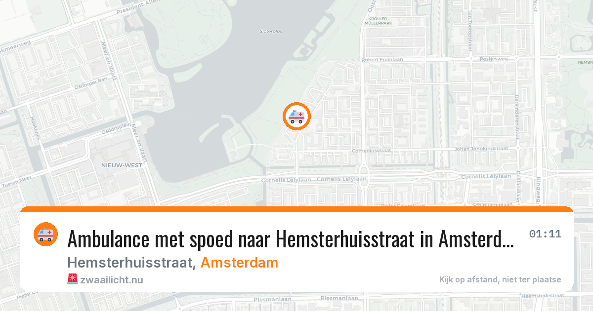Ambulance met spoed naar Hemsterhuisstraat in Amsterdam — 12 jul 2026