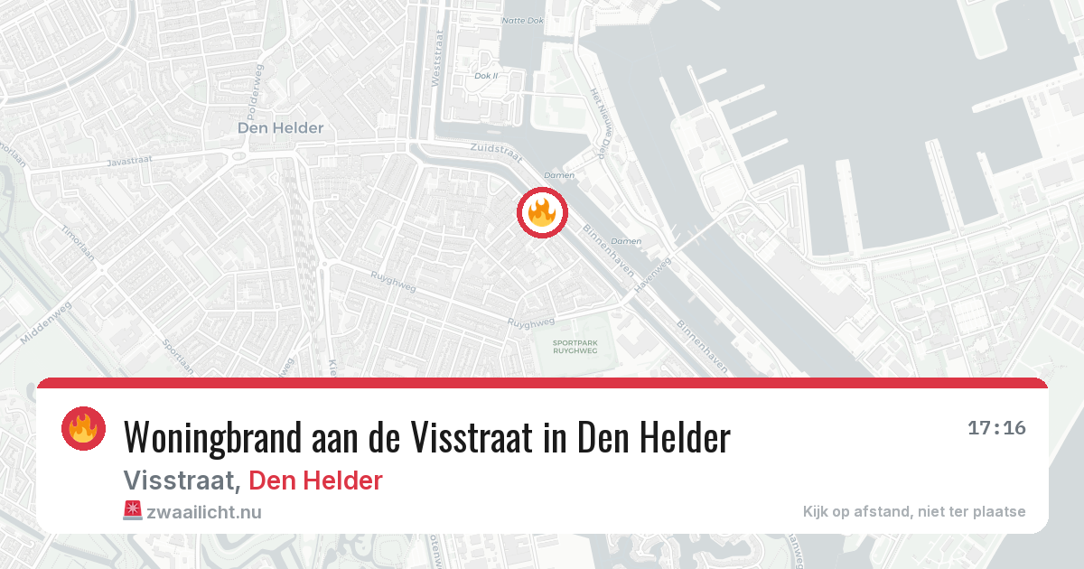 Woningbrand aan de Visstraat in Den Helder — 3 apr 2026
