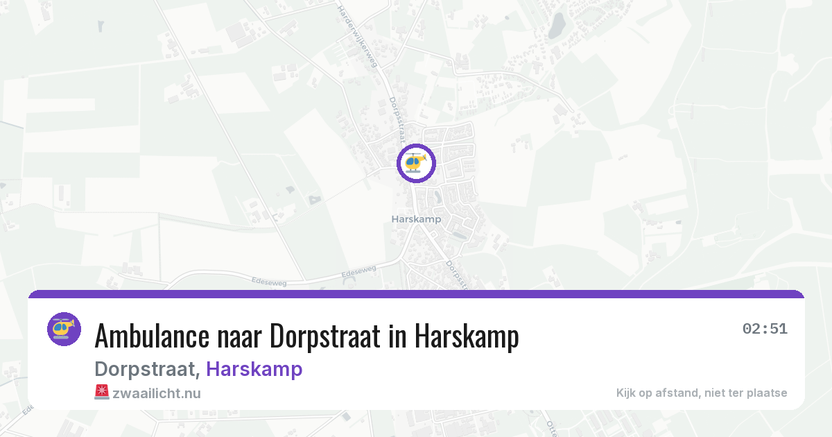 Ambulance naar Dorpstraat in Harskamp — 20 jul 2026