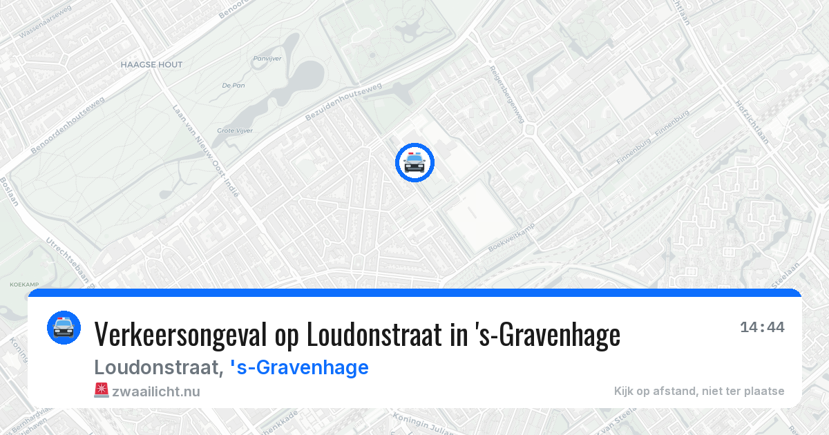 Verkeersongeval op Loudonstraat in 's-Gravenhage — 20 jul 2026