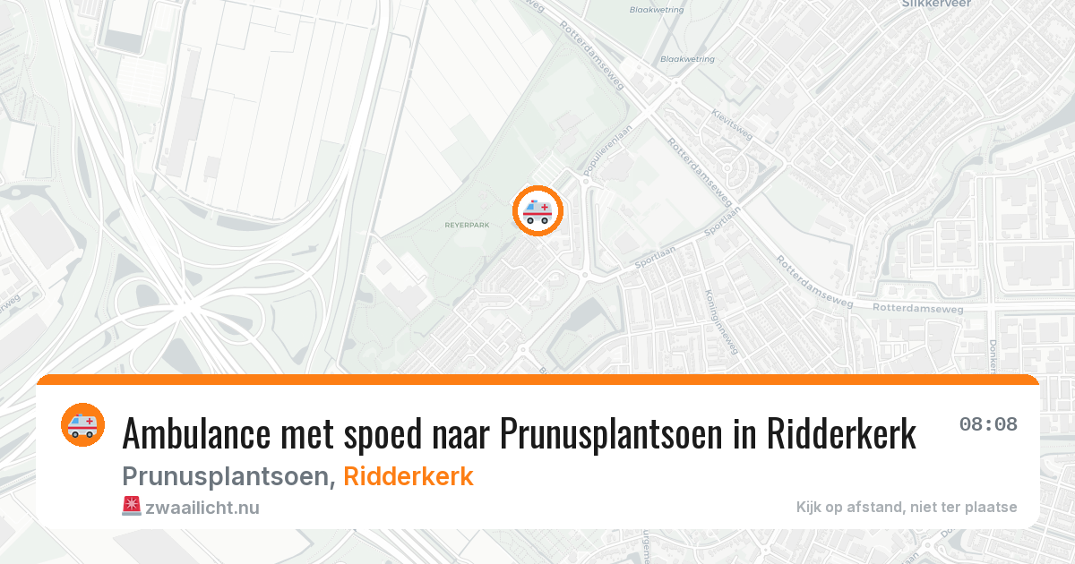 Ambulance met spoed naar Prunusplantsoen in Ridderkerk — 1 jun 2026