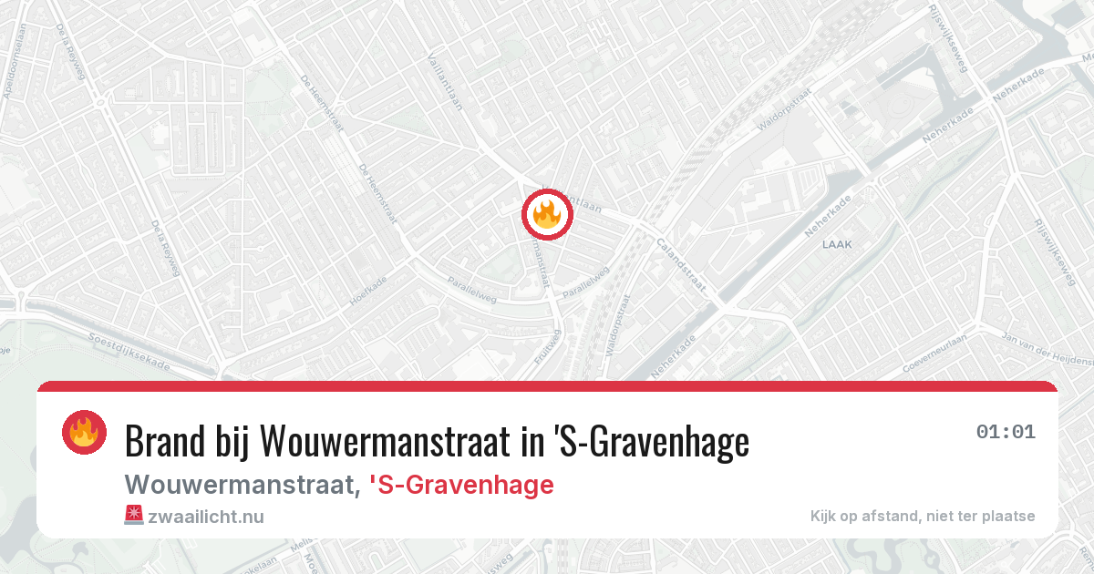 Brand bij Wouwermanstraat in 'S-Gravenhage — 8 mei 2026