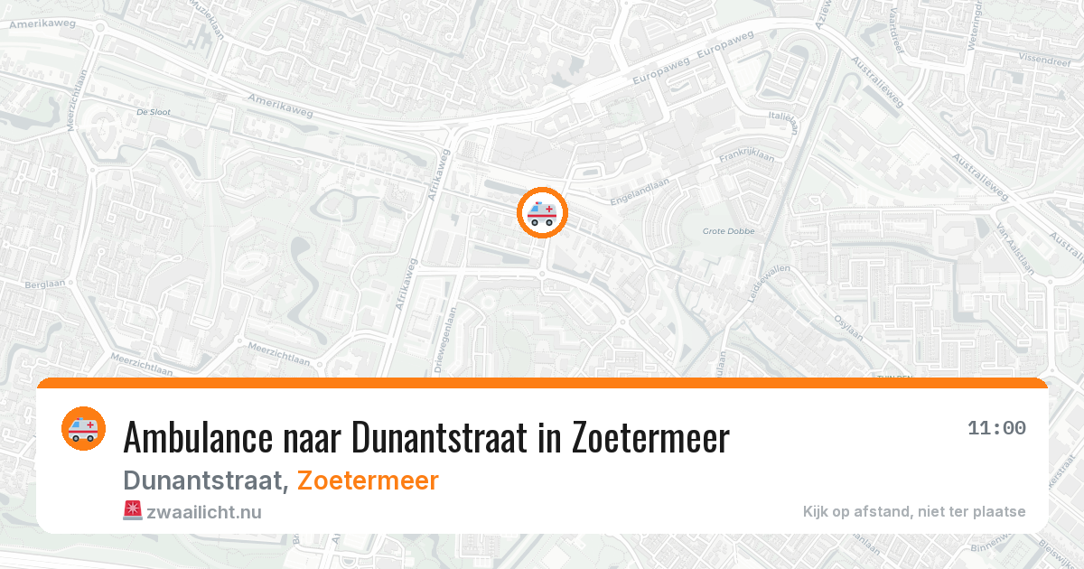 Ambulance naar Dunantstraat in Zoetermeer — 28 mrt 2026