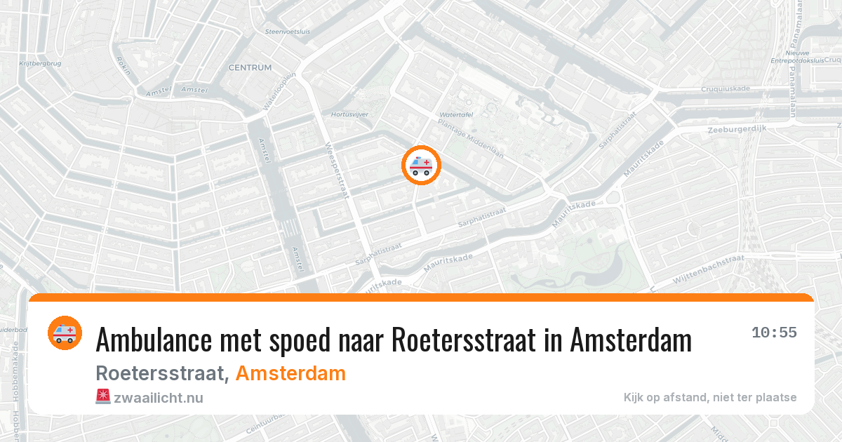 Ambulance met spoed naar Roetersstraat in Amsterdam — 14 jul 2026