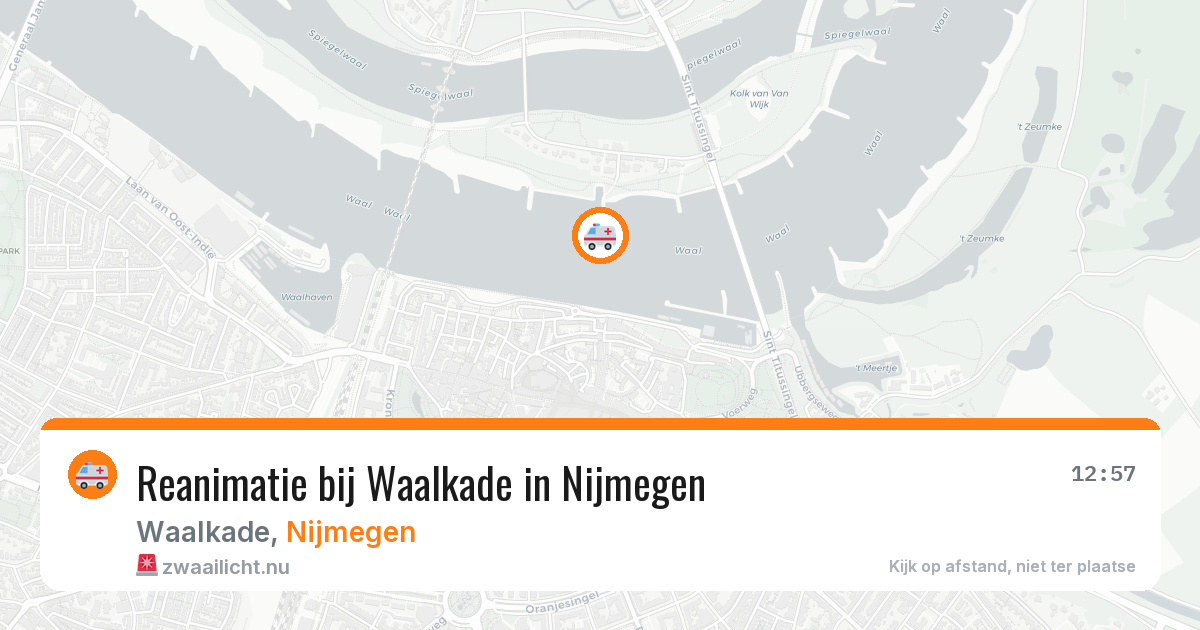 Reanimatie bij Waalkade in Nijmegen — 26 mrt 2026