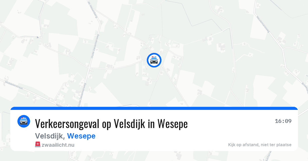 Verkeersongeval op Velsdijk in Wesepe — 5 jun 2026