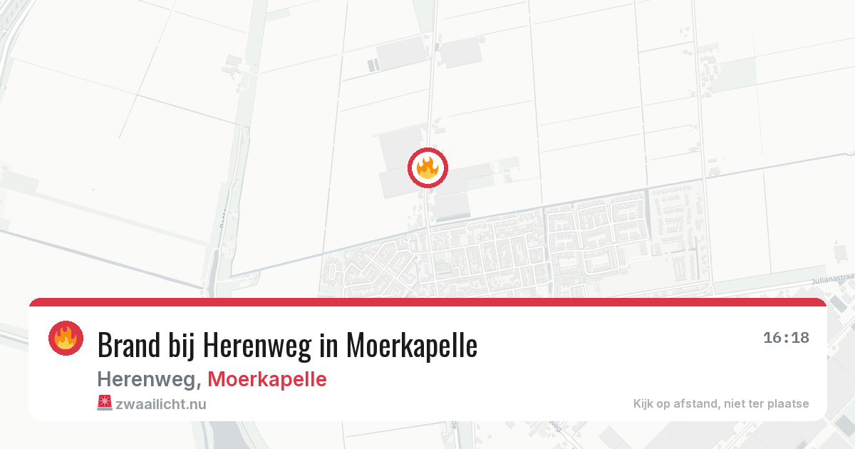 Brand bij Herenweg in Moerkapelle — 15 feb 2026