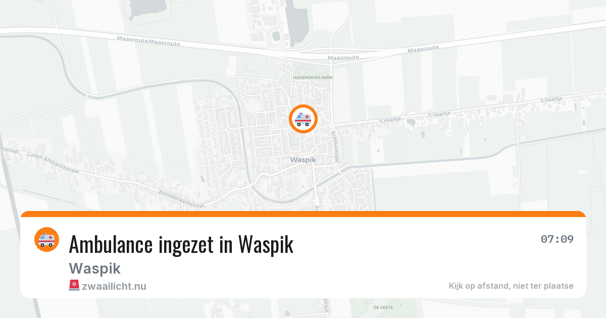 Ambulance ingezet in Waspik — 12 jul 2026
