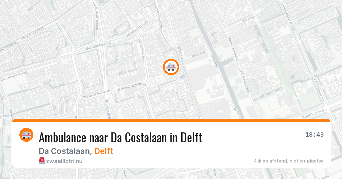 Ambulance naar Da Costalaan in Delft — 28 mrt 2026