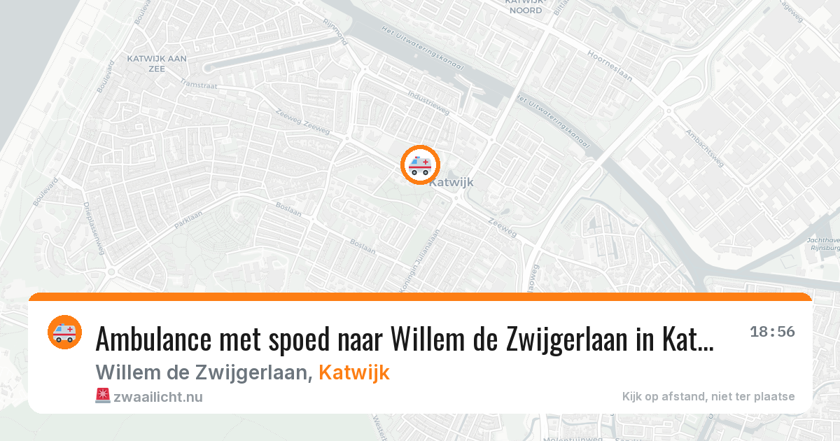 Ambulance met spoed naar Willem de Zwijgerlaan in Katwijk — 13 jul 2026