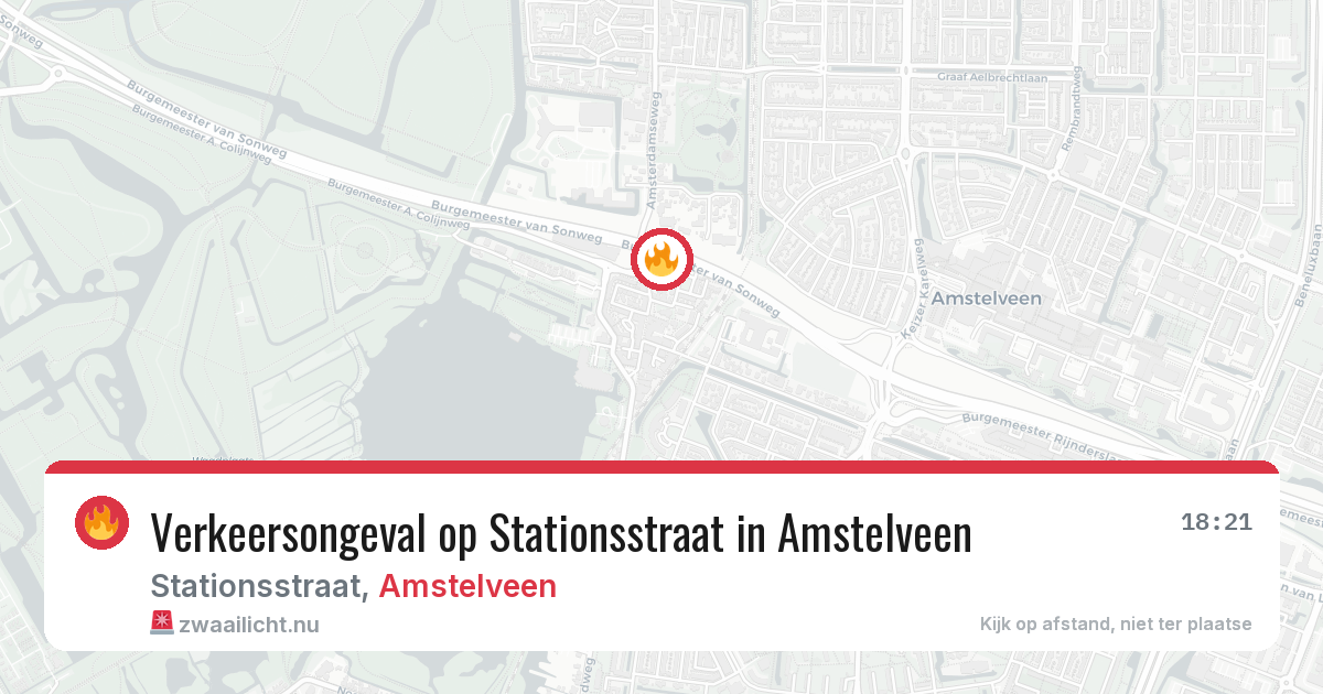 Verkeersongeval op Stationsstraat in Amstelveen — 22 jul 2026