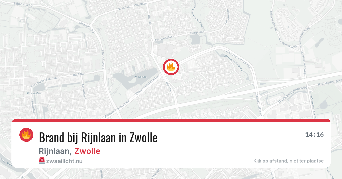 Brand bij Rijnlaan in Zwolle — 16 jul 2026