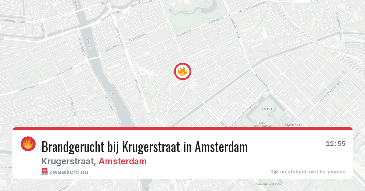 Brandgerucht bij Krugerstraat in Amsterdam — 21 mrt 2026