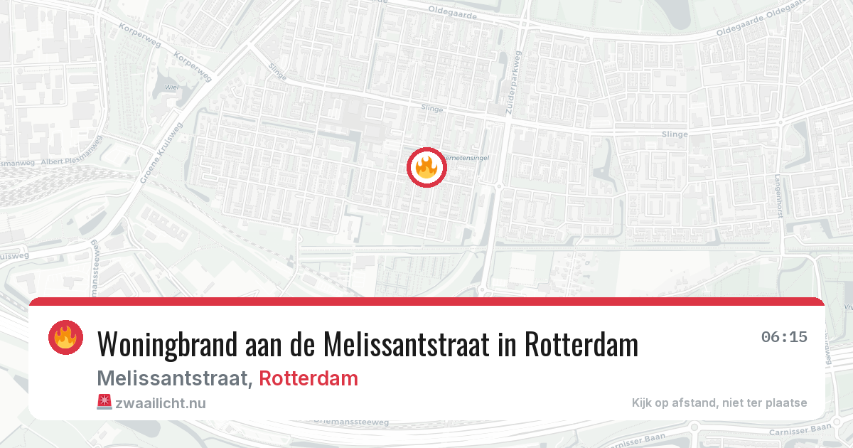 Woningbrand aan de Melissantstraat in Rotterdam — 26 mei 2026