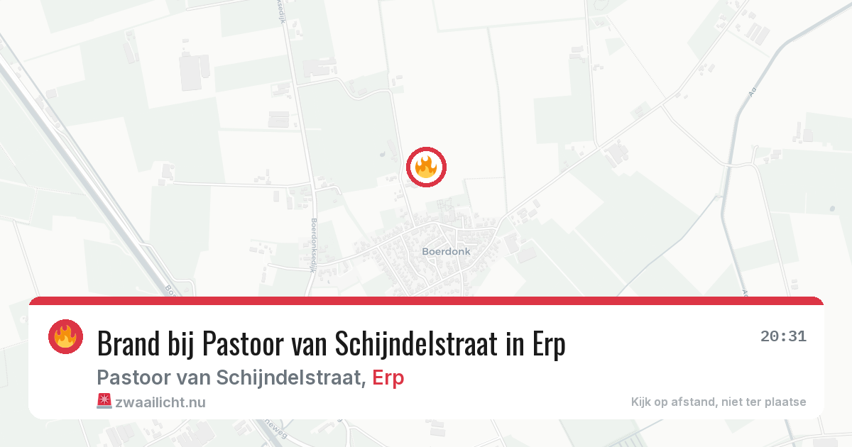 Brand bij Pastoor van Schijndelstraat in Erp — 26 apr 2026