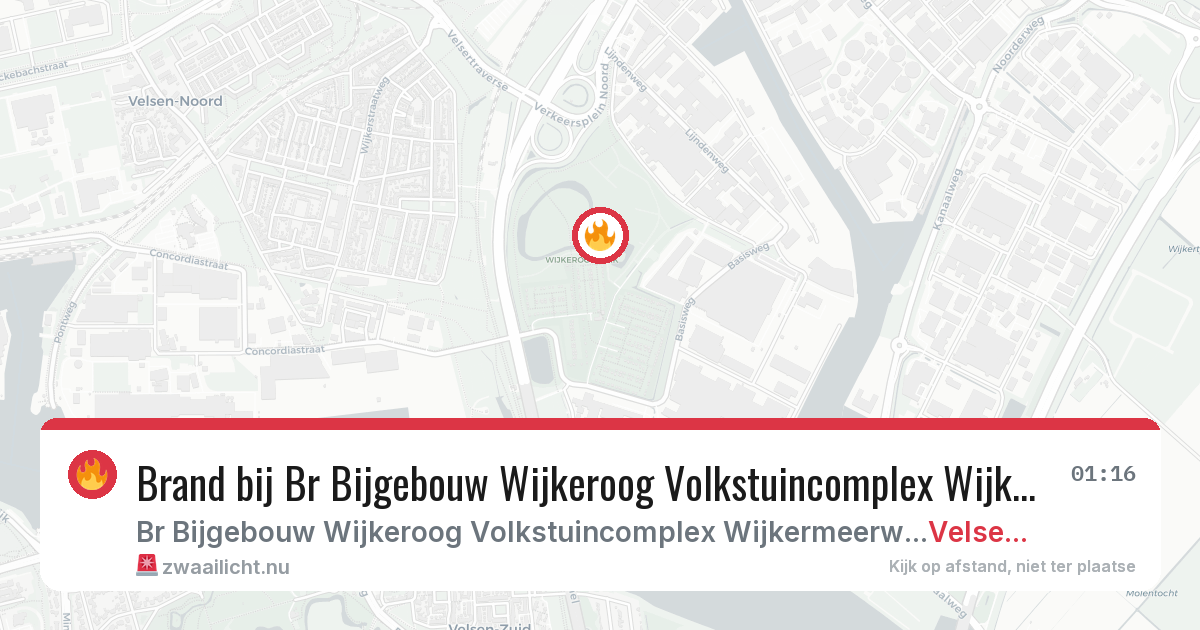Brand bij Br Bijgebouw Wijkeroog Volkstuincomplex Wijkermeerweg Velsen-noord in Velsen-Noord — 31 jan 2026
