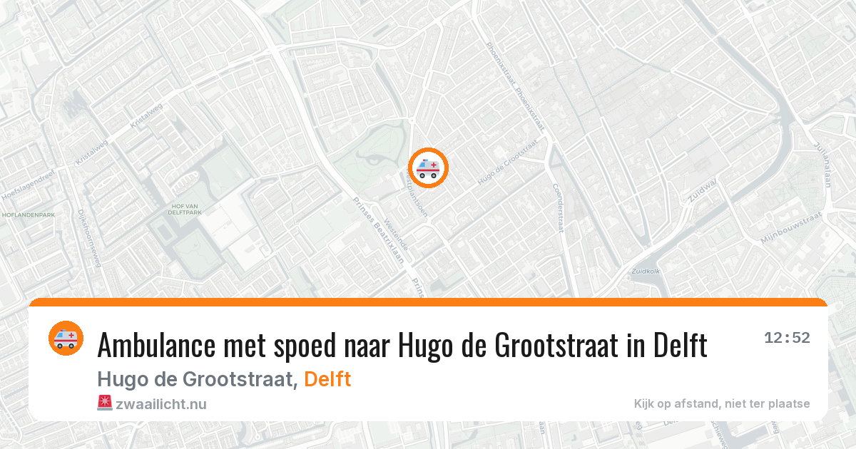 Ambulance met spoed naar Hugo de Grootstraat in Delft — 4 apr 2026