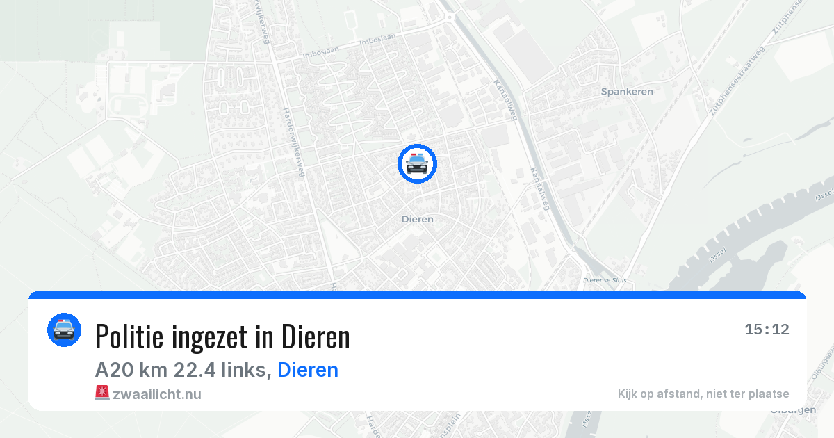 Politie ingezet in Dieren — 18 mrt 2026 | 🚨 Zwaailicht.nu