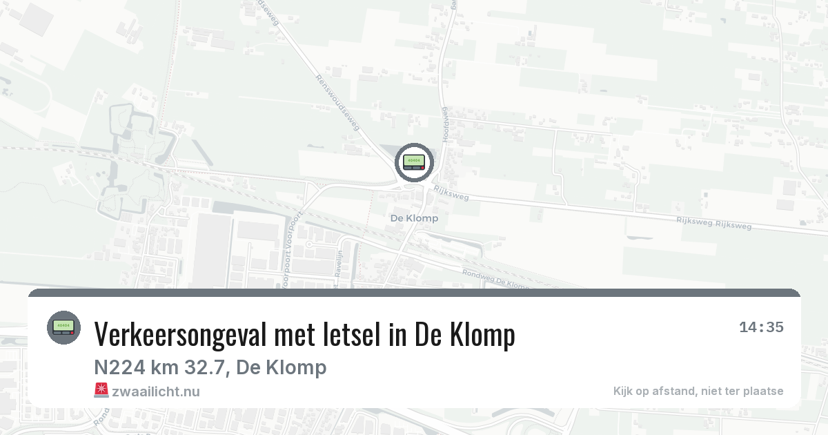 Verkeersongeval met letsel in De Klomp — 12 jul 2026