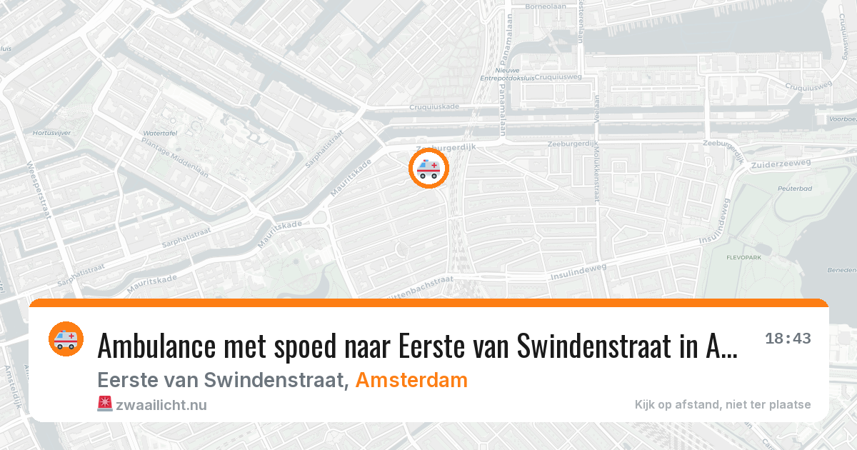 Ambulance met spoed naar Eerste van Swindenstraat in Amsterdam — 8 jul 2026