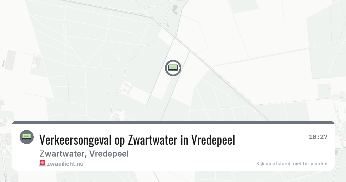 Verkeersongeval op Zwartwater in Vredepeel — 7 apr 2026