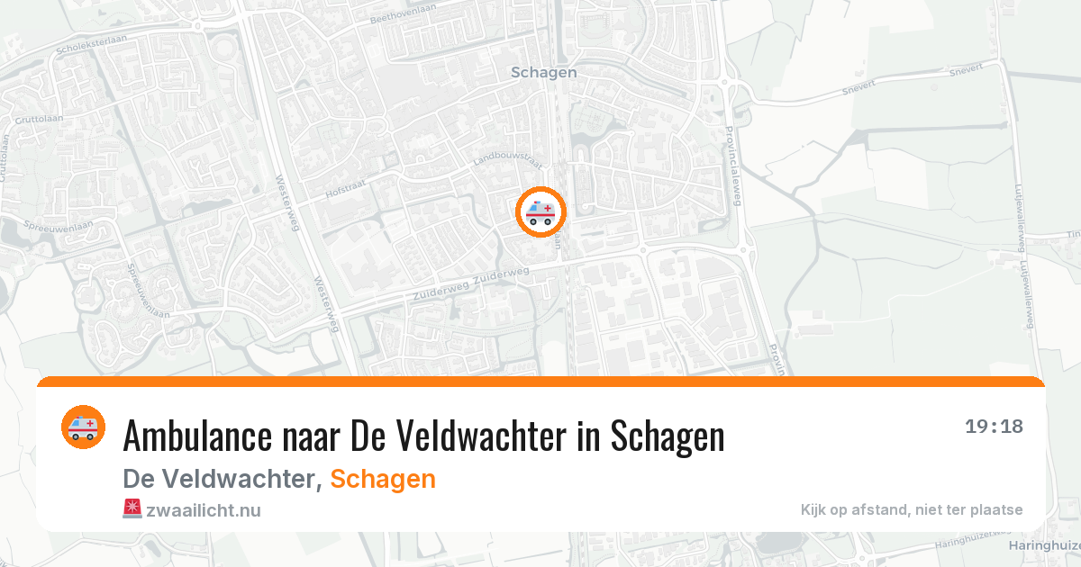 Ambulance naar De Veldwachter in Schagen — 18 jul 2026