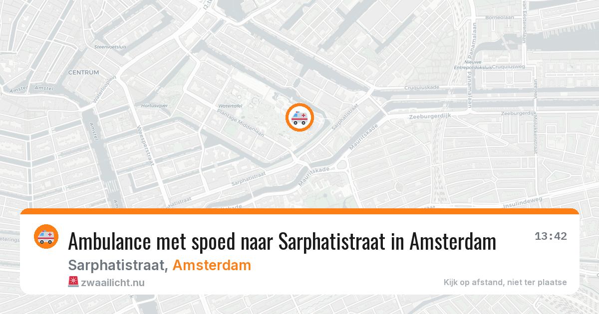 Ambulance met spoed naar Sarphatistraat in Amsterdam — 25 mei 2026