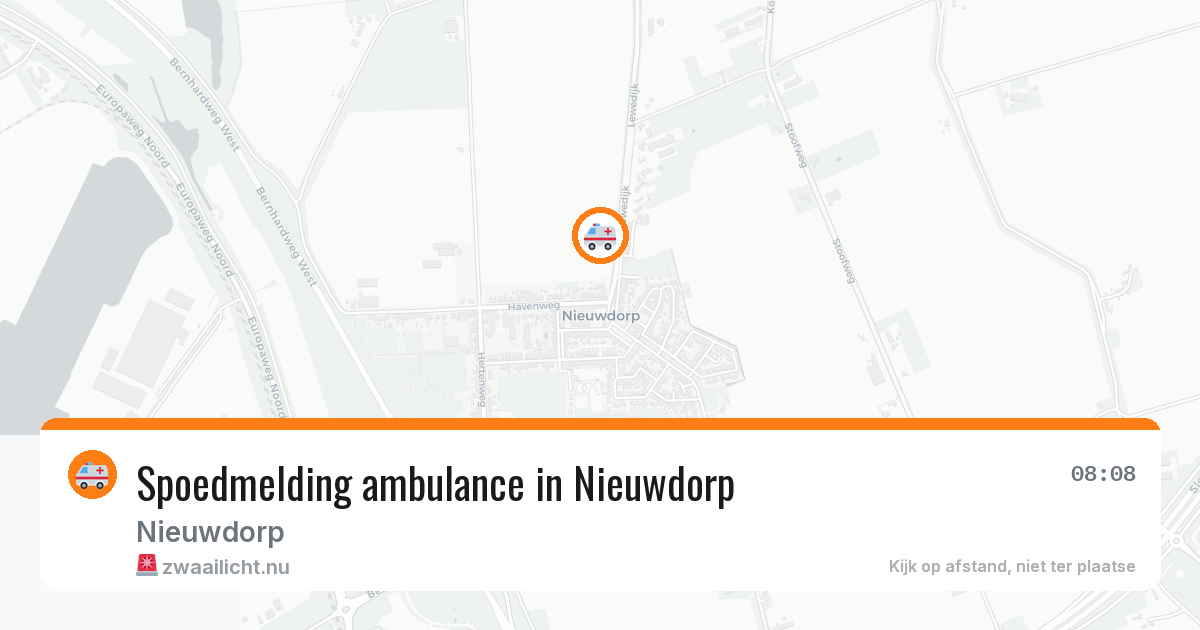 Spoedmelding ambulance in Nieuwdorp — 6 mei 2026