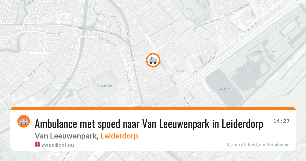 Ambulance met spoed naar Van Leeuwenpark in Leiderdorp — 22 jul 2026