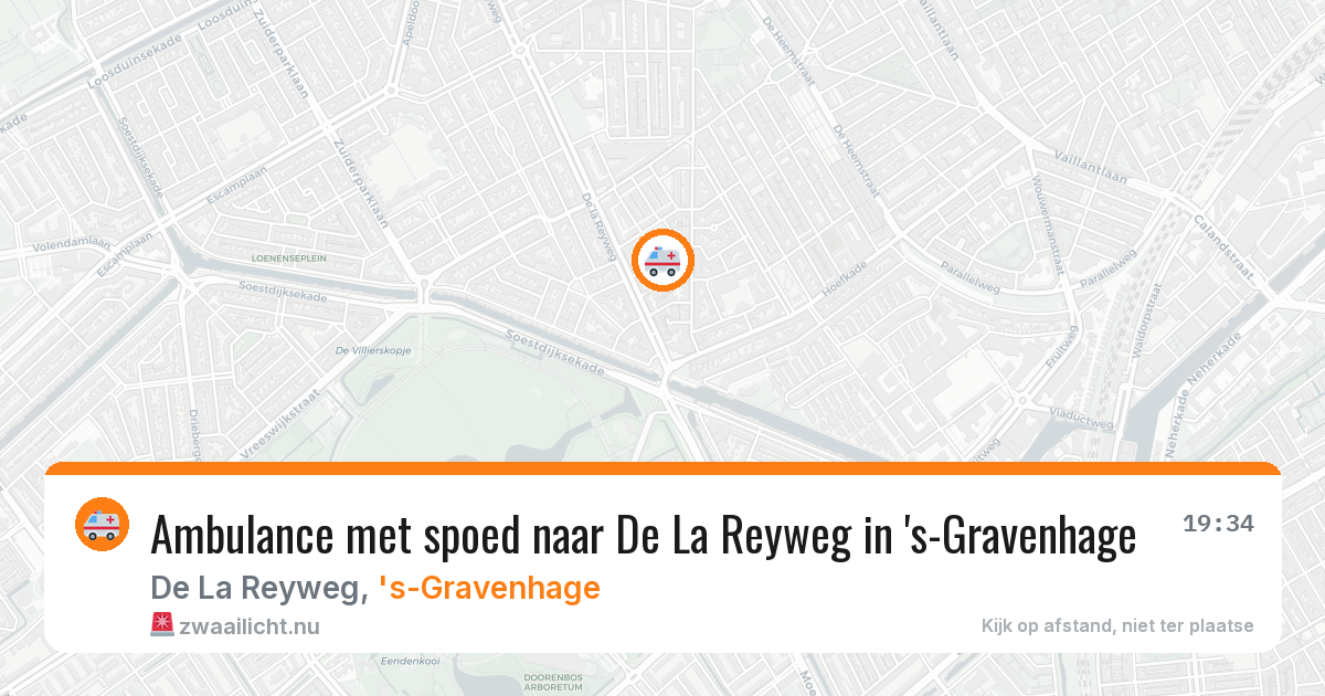 Ambulance met spoed naar De La Reyweg in 's-Gravenhage — 25 jul 2026